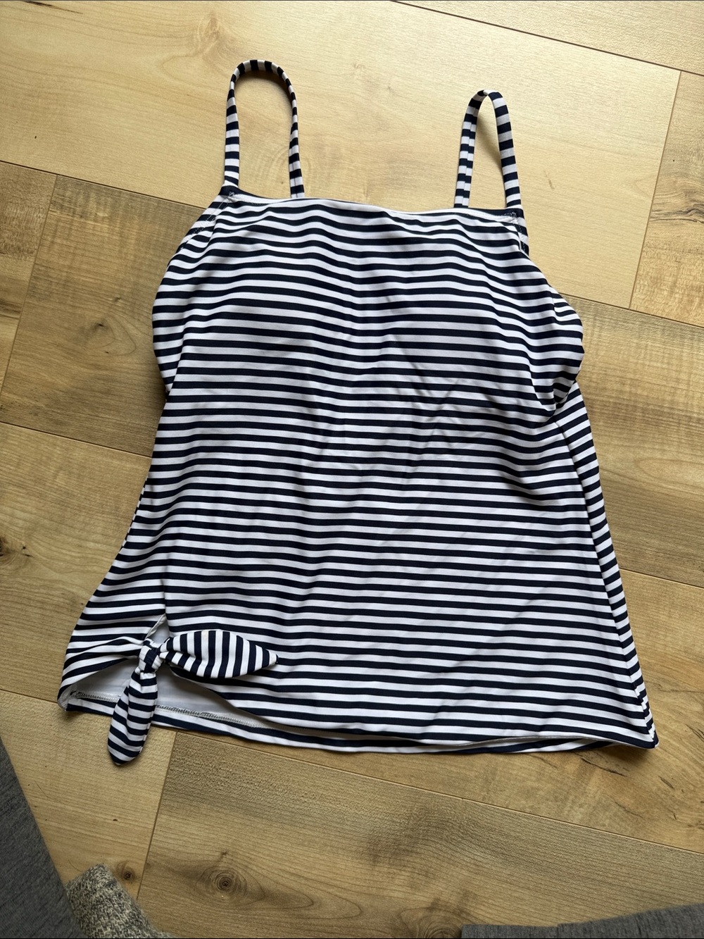 Kona Sol Navy & White Striped Camisole with Side Knot